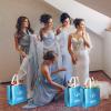 CHENGU 8 Pieces Bridesmaid Gift Bags I Do Crew Bachelorette Bags Bridesmaid Gifts for Wedding Day Bachelorette Party Bridal Party Favor Team Bride Bridal Shower(Blue) view 3