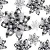 24 Christmas Glitter Artificial Poinsettia Flowers Xmas Poinsettia Artificial Wedding Flowers Decorations Xmas Tree Ornaments with Clips for Party Favors, 6 Inch, 4 Inch, 3 Inch (Black White, Silver) view 1