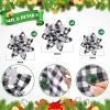 24 Christmas Glitter Artificial Poinsettia Flowers Xmas Poinsettia Artificial Wedding Flowers Decorations Xmas Tree Ornaments with Clips for Party Favors, 6 Inch, 4 Inch, 3 Inch (Black White, Silver) view 3