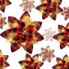 24 Christmas Glitter Artificial Poinsettia Flowers Xmas Poinsettia Artificial Wedding Flowers Decorations Xmas Tree Ornaments with Clips for Party Favors, 6 Inch, 4 Inch, 3 Inch (Red Black, Gold) view 1