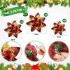 24 Christmas Glitter Artificial Poinsettia Flowers Xmas Poinsettia Artificial Wedding Flowers Decorations Xmas Tree Ornaments with Clips for Party Favors, 6 Inch, 4 Inch, 3 Inch (Red Black, Gold) view 2