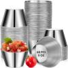 60 Pcs Stainless Steel Sauce Cups Bulk,5 Oz Metal Ramekins Dipping Sauce Cups Condiment Bowls Reusable Stackable Round Individual Dipping Bowls Containers for Kitchen Restaurant view 1