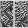 IDEA4WALL Framed Canvas Print Wall Art Set Geometric Dark Graffiti Street Art Abstract Shape Illustrations Modern Art Decorative Bohemian Calm/Zen for Living Room, Bedroom, Office - 16"x24"x2 White view 1