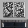 IDEA4WALL Framed Canvas Print Wall Art Set Geometric Dark Graffiti Street Art Abstract Shape Illustrations Modern Art Decorative Bohemian Calm/Zen for Living Room, Bedroom, Office - 16"x24"x2 White view 2