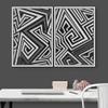 IDEA4WALL Framed Canvas Print Wall Art Set Geometric Dark Graffiti Street Art Abstract Shape Illustrations Modern Art Decorative Bohemian Calm/Zen for Living Room, Bedroom, Office - 16"x24"x2 White view 3