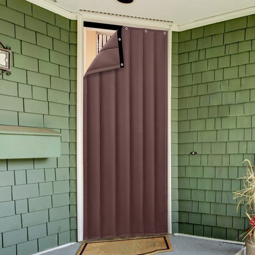 Soundproof Door Curtains,Thermal Insulated Oxford Cloth Noise Windproof Drapes,Thicken Cotton Winter Warm Privacy Cover Screen,for Patio Hallway Kitchen Bedroom,Full Size Customizable