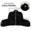 A Nice Night Faux Fur Reading Pillow Bed Wedge Large Adult Children Backrest with Arms Back Support for Sitting Up for Bedrest,Black view 2