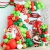 Christmas Balloon Garland Arch Kit with Xmas Red Dark Green White Gold Lime Green Candy Cane Balloon Silver Siamese Exploding Star Balloons for Christmas Party Decorations view 4