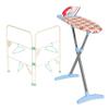 Casdon Ironing Set | Toy Ironing Board and Iron for Children Aged 3+ | Folding Clothes Airer and Hangers Included!, Pink view 1
