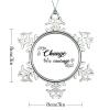3in Christmas Ornament Snowflake Round Hanging Keepsake Change Takes Courage Novelty Metal Souvenir Xmas Tree Hang Pendant Winter Exchange Gift Holiday Party Decoration view 3