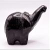 110mm 265g Black Serpentine Elephant Statuette Hand Carved Chinese Collectible Figurine Decor Gemstone Crystal Mineral Sculpture view 1