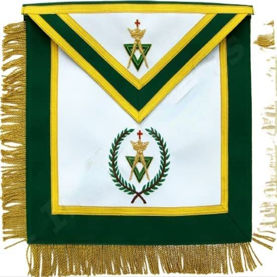 Masonic Regalia Free Mason Allied Masonic Degree AMD Sovereign Master Green Apron Green Hand Embroidered