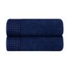 GLAMBURG 100% Cotton 2 Pack Oversized Bath Towel Set 28x55 Inches, Ultra Soft Highly Absorbant Compact Quickdry & Lightweight Large Bath Towels, Ideal for Gym Travel Camp Pool - Navy Blue view 1