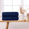 GLAMBURG 100% Cotton 2 Pack Oversized Bath Towel Set 28x55 Inches, Ultra Soft Highly Absorbant Compact Quickdry & Lightweight Large Bath Towels, Ideal for Gym Travel Camp Pool - Navy Blue view 3