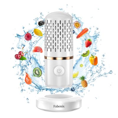 Fabenix Fruit and Vegetable Cleaning Machine, USB Wireless Food Purifier, Cleaner Device for Washing Fruits, Rice, Meat and Tableware (White)