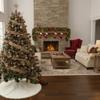 AISENO 36 Inch Christmas Tree Skirt Faux Fur with Cable Knit Knitted Thick Decoration for Merry Christmas Decoration view 3
