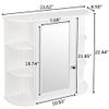 Bathroom Medicine Cabinet with Mirror, Wall Mounted Bathroom Storage Cabinet with Mirror Door & Open Shelves, Bathroom Mirror Wall Cabinet, Mirror Cabinet for Bathroom, Kitchen Side Cupboard Organizer view 2