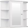 Bathroom Medicine Cabinet with Mirror, Wall Mounted Bathroom Storage Cabinet with Mirror Door & Open Shelves, Bathroom Mirror Wall Cabinet, Mirror Cabinet for Bathroom, Kitchen Side Cupboard Organizer view 3