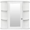 Bathroom Medicine Cabinet with Mirror, Wall Mounted Bathroom Storage Cabinet with Mirror Door & Open Shelves, Bathroom Mirror Wall Cabinet, Mirror Cabinet for Bathroom, Kitchen Side Cupboard Organizer view 4