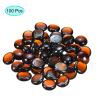 MECCANIXITY Decorative Flat Glass Marbles 17-19mm Rock Vase Filler Beads Pebbles Red for Fish Tank Table Scatter Decor, 100 Pcs view 3