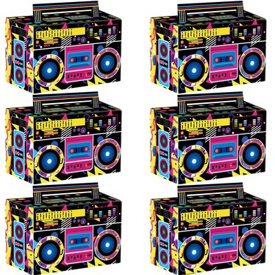Hegbolke 80s 90s Party Favor Boxes, Novelty Boom Box Favors Candy Paper Boxes Gift Treat Goodie Candy Boxes Retro Radio Decorations Table Centerpieces for 80s 90s Hip Hop Party Decorations
