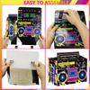 Hegbolke 80s 90s Party Favor Boxes, Novelty Boom Box Favors Candy Paper Boxes Gift Treat Goodie Candy Boxes Retro Radio Decorations Table Centerpieces for 80s 90s Hip Hop Party Decorations view 3