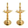 Craftsofindia 5 Inch Brass Kerala Samai Standing Deepak for Puja - Traditional Oil Lamp Diya Indian Engraved Deep Diwali Deepawali Kutthu Vilakku Pooja Return Gift Item [Set of 2] view 1
