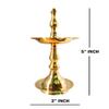 Craftsofindia 5 Inch Brass Kerala Samai Standing Deepak for Puja - Traditional Oil Lamp Diya Indian Engraved Deep Diwali Deepawali Kutthu Vilakku Pooja Return Gift Item [Set of 2] view 4