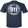 FAIR GAME 911 Operator T-Shirt 911 Dispatch Fire EMS Police Circle-Navy-L view 3