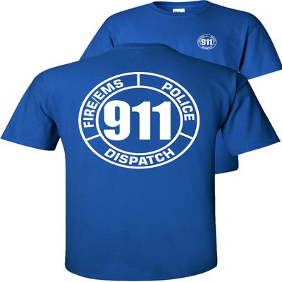 FAIR GAME 911 Operator T-Shirt 911 Dispatch Fire EMS Police Circle-Royal-XL