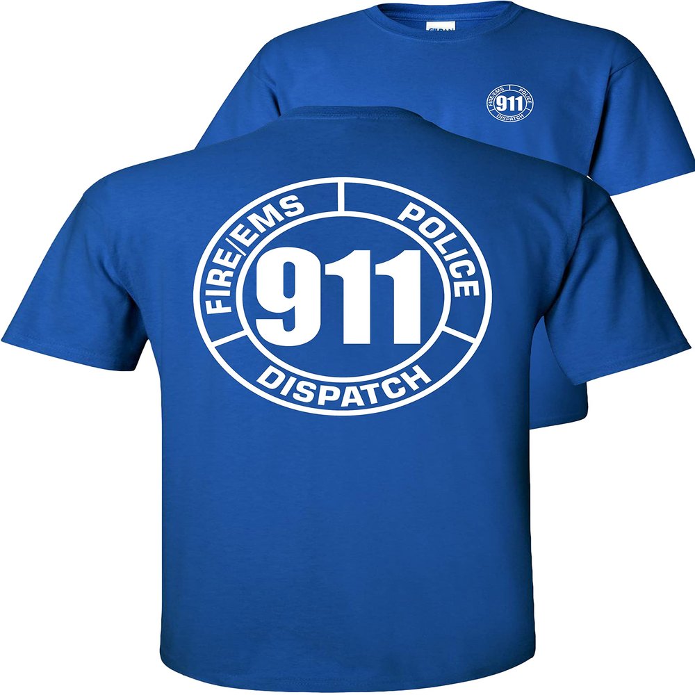 FAIR GAME 911 Operator T-Shirt 911 Dispatch Fire EMS Police Circle-Royal-XL
