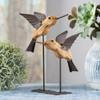 Melrose Set of 2 Wood and Iron Bird On Stake with Brown Finish 85412DS view 4