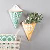 Melrose Set of 2 Ceramic Wall Pocket with Green Finish 85367DS view 2