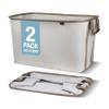 CleverMade Collapsible Laundry Basket Hamper - LUXE Cream Herringbone 2Pack 60L -SpaceSaving Storage Organizer with Handles Foldable Home Organization view 1