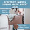 CleverMade Collapsible Laundry Basket Hamper - LUXE Cream Herringbone 2Pack 60L -SpaceSaving Storage Organizer with Handles Foldable Home Organization view 4
