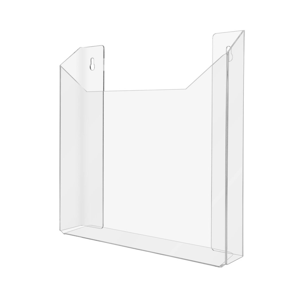 Marketing Holders 2 Pack Extra Large Brochure Holder 13.75 Wide Clear Acrylic Wall Mount Display Rack for Newspapers Patient Charts Catalogs or Large Printed Literature Includes Hanging Hardware