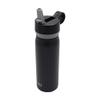 BUILT 20 Ounces Wide Mouth Cascade Double Wall Vacuum Insulated Stainless Steel Bottle with Straw Lid, Black view 1