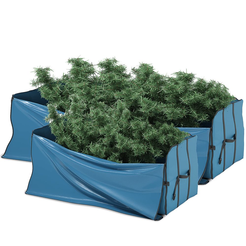 Hearth & Harbor Christmas Tree Storage Bag Set of 2 for Holiday  Waterproof Christmas Tree Storage Box with Sleek Dual Zipper Christmas Tree Bag with Handles & Special Wide Opening - 7.5 ft & 9 ft