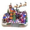 MOMENTS IN TIME Christmas Village Centerpiece Decor Santa Riding Sleigh Flying Over The Town Center Featuring LED Lights and Animation Power Adapter (Included) view 2