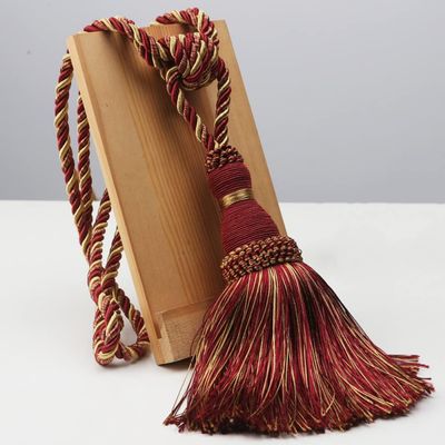 1Pc Polyester Tassel Curtain Tieback Handmade Hanging Ball Tassels Fringe Curtains Holder Buckle Rope Decor Room Accessories,red,4pcs