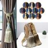 1Pc Polyester Tassel Curtain Tieback Handmade Hanging Ball Tassels Fringe Curtains Holder Buckle Rope Decor Room Accessories,red,4pcs view 2