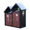 moisture Patio Outdoor Trash Can Creative Outdoor Double-Barrel Trash Can Classification Trash Can with Ashtray Creative Large-Capacity Trash Can Outdoor Trash Can (Color : A) view 1