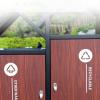 moisture Patio Outdoor Trash Can Creative Outdoor Double-Barrel Trash Can Classification Trash Can with Ashtray Creative Large-Capacity Trash Can Outdoor Trash Can (Color : A) view 3