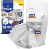 Wallaby 50 Count 2-Quart Gusset Mylar Bags with Labels, 14 Mil Total Thickness Long-Term Food Storage Pouches, 12x8 Stand-Up Zipper Heat-Sealable Airtight Packaging - Silver view 1