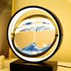 LFFH Glass Quicksand Painting, 3D Quicksand Art Sand Scene Dynamic Round Glass Sandscape Painting Desk Lamp Sand Painting Lamp (Color : Blue, Size : 29x10x33cm) view 1