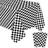 3 Sheets Black and White Checkered Disposable Tablecloths Racing Car Party Tablecloths 54 x 108 Inch Checkered Flag Table Cover Plastic Racetrack Rectangular Table Cloth for Car Road Birthday Party view 1