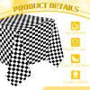 3 Sheets Black and White Checkered Disposable Tablecloths Racing Car Party Tablecloths 54 x 108 Inch Checkered Flag Table Cover Plastic Racetrack Rectangular Table Cloth for Car Road Birthday Party view 2