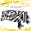 3 Sheets Black and White Checkered Disposable Tablecloths Racing Car Party Tablecloths 54 x 108 Inch Checkered Flag Table Cover Plastic Racetrack Rectangular Table Cloth for Car Road Birthday Party view 3