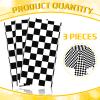 3 Sheets Black and White Checkered Disposable Tablecloths Racing Car Party Tablecloths 54 x 108 Inch Checkered Flag Table Cover Plastic Racetrack Rectangular Table Cloth for Car Road Birthday Party view 4