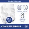 Wallaby 30 Count 2.5-Gallon Mylar Bags with Labels, 5 Mil Total Thickness Long-Term Food Storage Pouches, 12x18 Heat-Sealable Airtight Packaging - Silver view 3